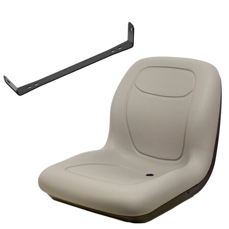 Aic Replacement Parts One Grey Vinyl Seat & Bracket Set Fits Multiple Makes & Models KT-SEQ90-0001